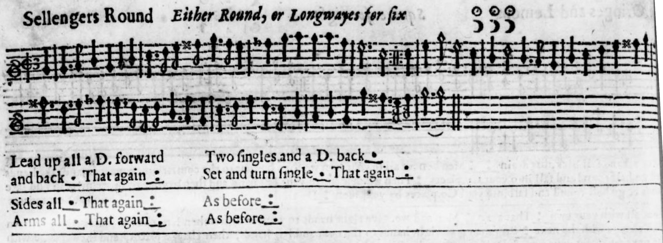 Fasimile from The Dancing Master, 3rd edition